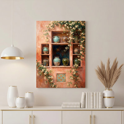 Art mural sur toile Gallery Wrap pour le salon, la chambre à coucher, le bureau ou le vestibule - Décoration murale décorative avec vases floraux