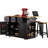 Black Kitchen Island With 2 Seats, Power Source, Internal Storage Unit, Drop-Down Leaf, 5 Side , 3 Drawers For Dynamic Spaces Chairs, Input, Storage, Wonderful Kitchens-121076860