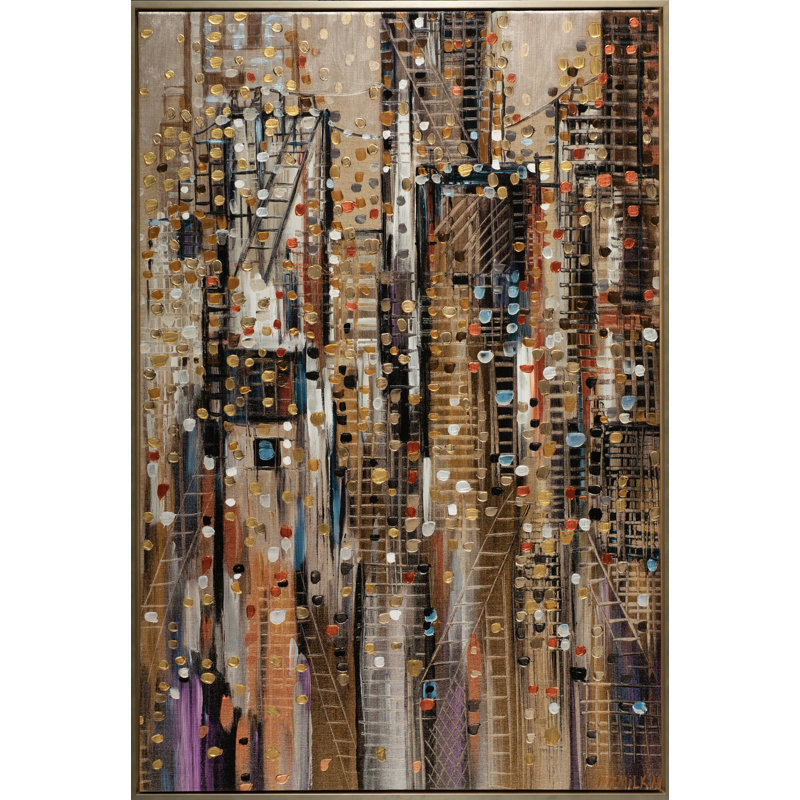 Golden Rain Print by Ekaterina Ermilkina, Gold Floater Framed, 61.5" H x 41.5" W