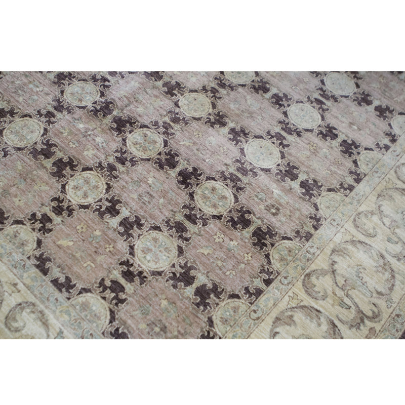Tapis brun et beige de haute qualité noué à la main Ziegler