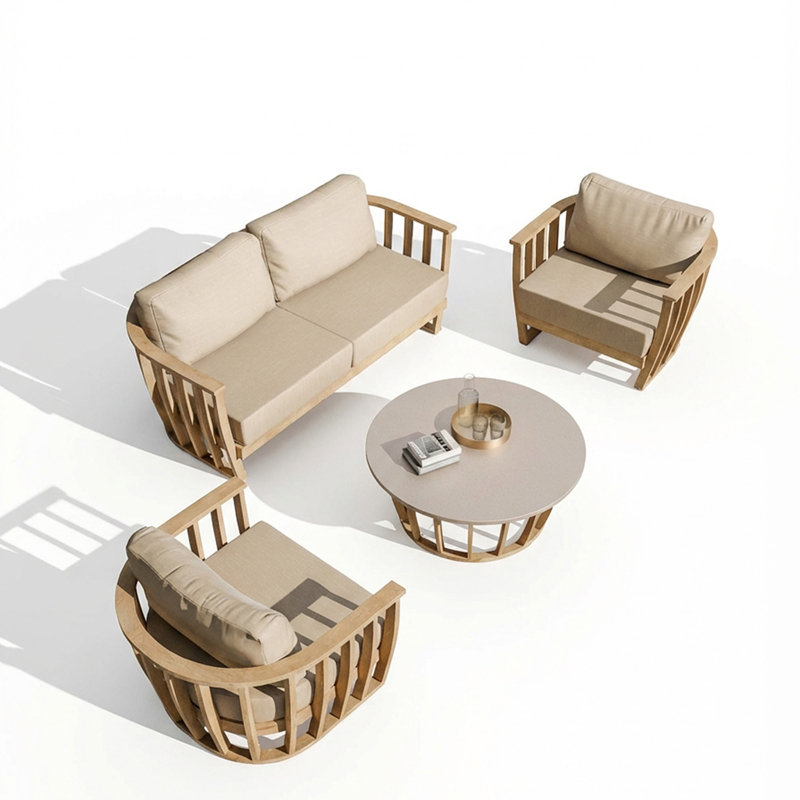 Teimur LUCCA 4 Seater Lounging Set with Coffee Table - Acacia wood