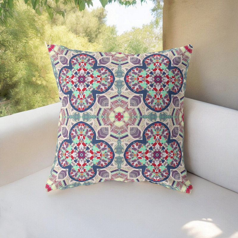 Insert de coussin géométrique réversible, Mauve