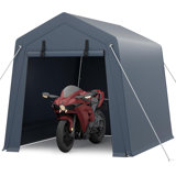 6X6 FT Portable Outdoor Storage Shed With 2 Roll-Up Zipper Doors & Vents, 240G Heavy-Duty Shelter Waterproof PE Tarp