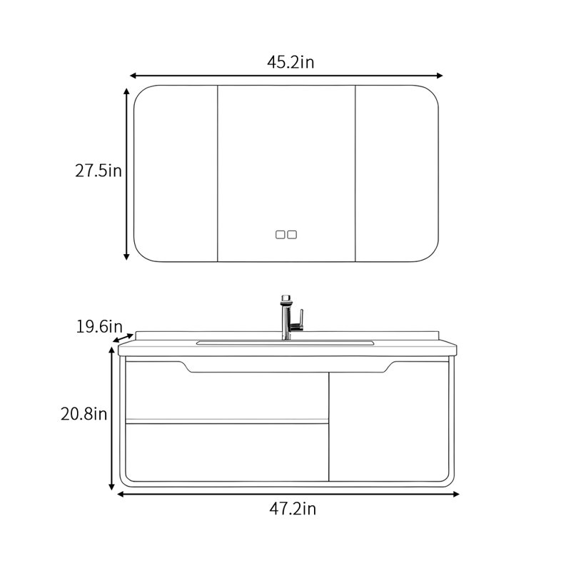 Light luxury cream-style bathroom cabinet