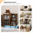 Mathea Record Player Stand with LED Lights Turntable Stand Up to 350 Albums-1497926886