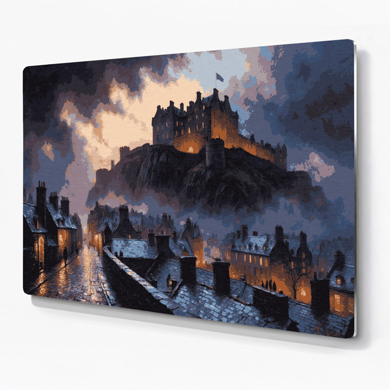 Art mural mauve, villes, Edimbourg, Écosse, H 11 po x l 14 po