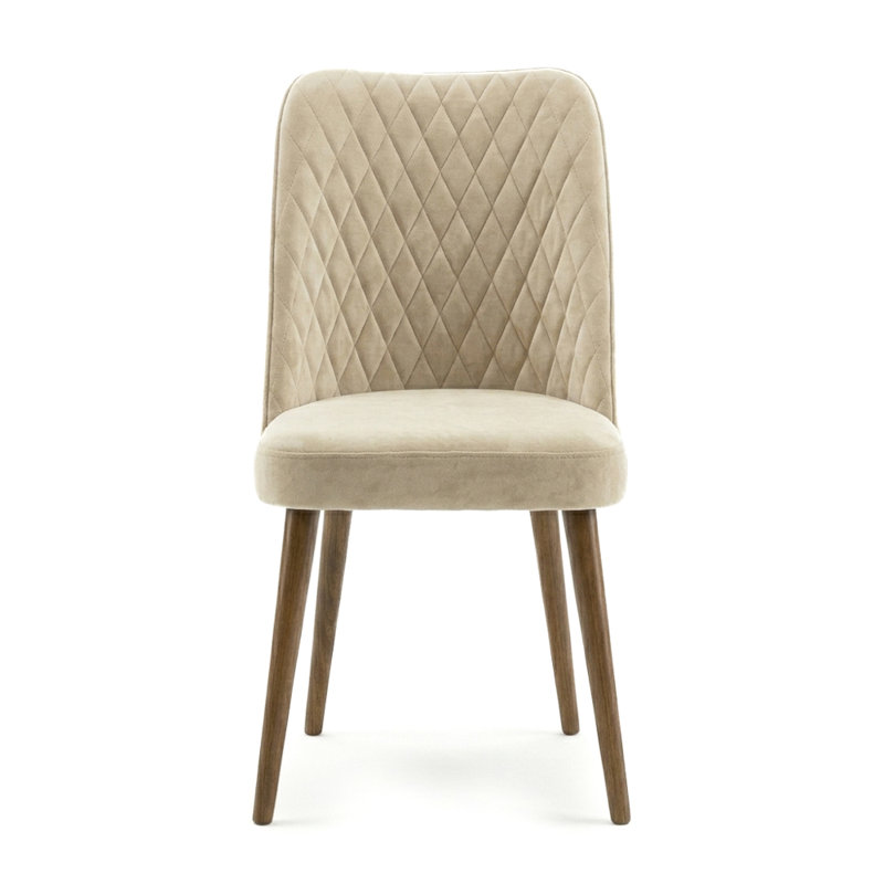 Ackley 18.7'' H Velvet Upholstered Parsons Chair, Beige