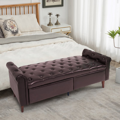 Banc de rangement en velours Laneise