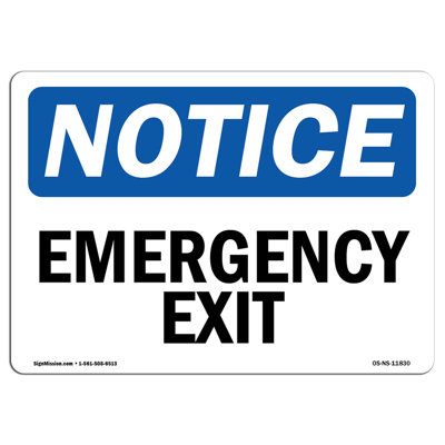 Emergency Exit Aluminum Sign 12 x 18