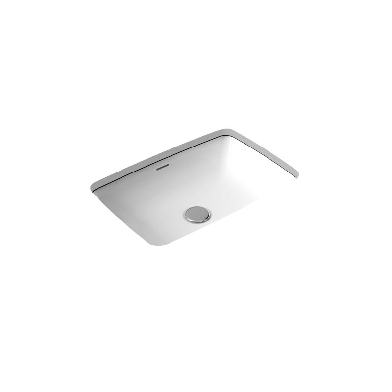 Badeloft 23.6" x 16.4" Rectangular Stone Resin Undermount Bathroom Sink UB-01-G in Glossy White, Glossy White