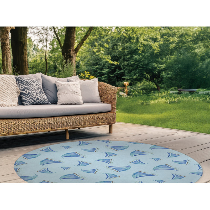 Tapis d'extérieur Summer, Rond 5 pi