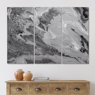 «Gray Wavy», reproduction d'art sur toile