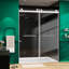 Porte de douche coulissante double sans cadre 68-72 "x H 79" en nickel brossé avec verre trempé transparent de 3/8 "