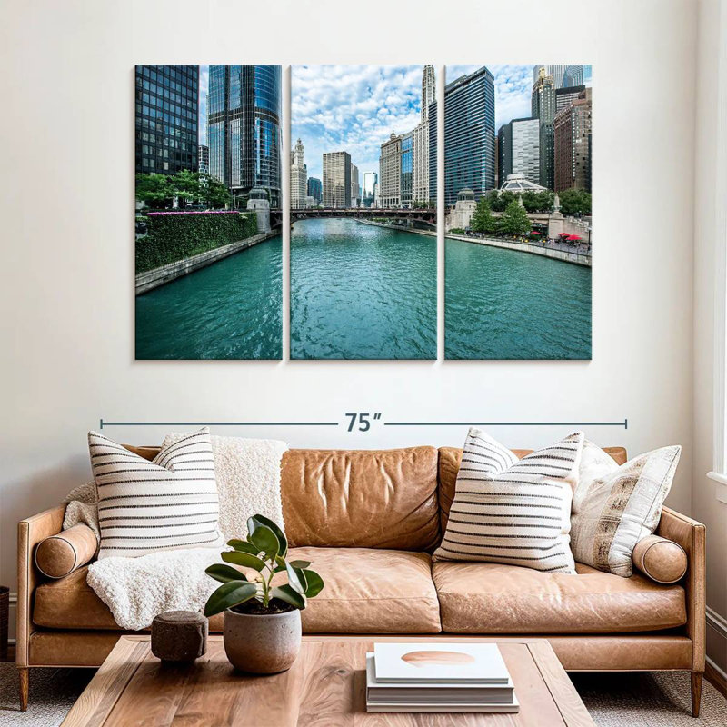 Sireci Chicago River View, 42" H x 65" W