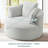 Lozena  49" Corduroy Upholstered Barrel Chair, Oversized Round Compression Chaise Lounge, No Assembly Required-1386477928-1407711378