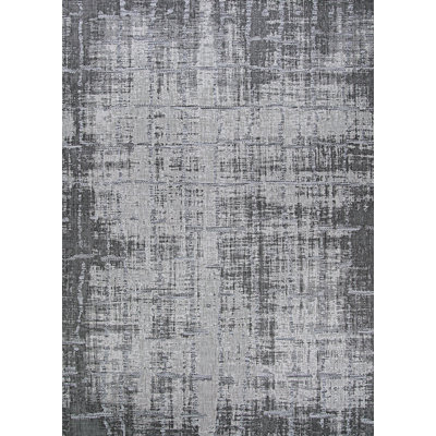 Tapis intérieur gris anthracite abstrait L chariot