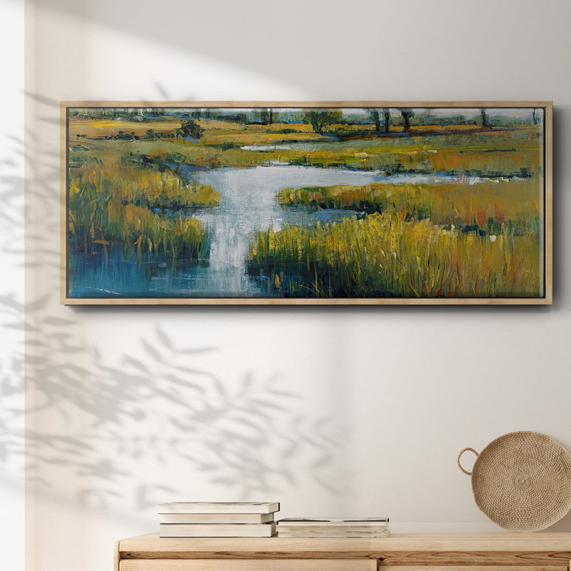Marshland View III - Framed Canvas, 24" H x 60" W