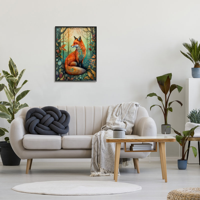 ba-425 - Cadre de renard vibrant dans un feuillage de forêt par The Dutch Lady, reproduction d'art sur toile
