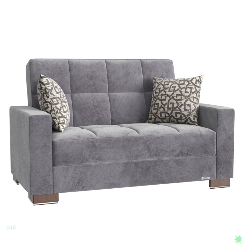 Causeuse convertible avec rangement en microfibre Collection, Gris