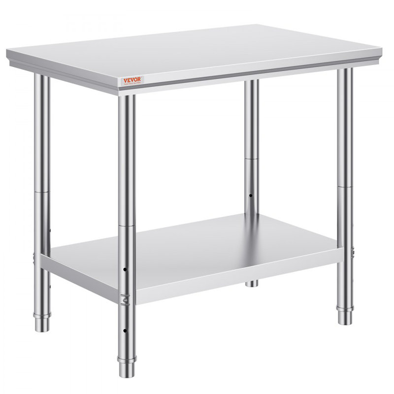 Table de préparation en acier inoxydable, 35 x 24 x 31 pouces, capacité de charge de 700 lb, H 31 po x l 35 po x P 24 po