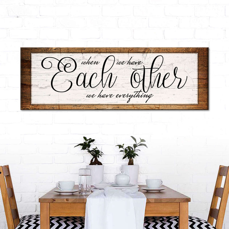 Couples cite les uns les autres Couples Quote, reproduction sur toile, H 8 po x l 24 po x P 1 po