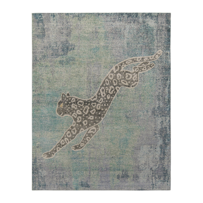 Distressed Homage Handmade Kilim Wool Animal Print Area Rug, Rectangle 10' x 14'