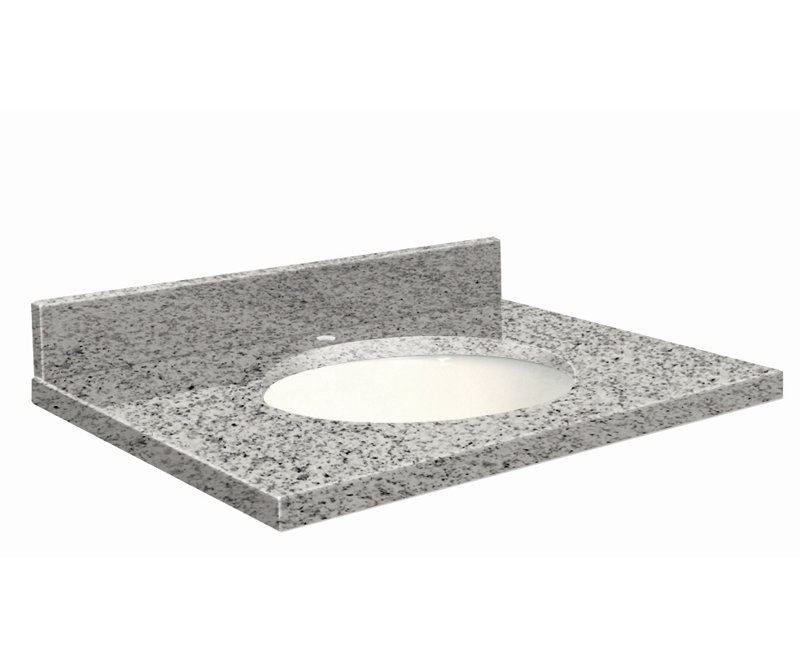 Dessus de salle de bain simple 43 po meuble-lavabo, Blanc, Central de 4 po, Vert Uba