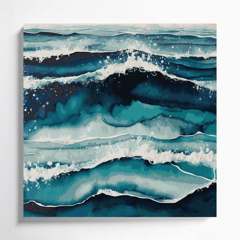 Art mural sur toile Coastal Ocean, H 12 po x l 12 po