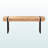 Sinya Bench with Natural Brown Finished Wood & Black Finished Metal, 17.5" H X 47" W X 11.63" D