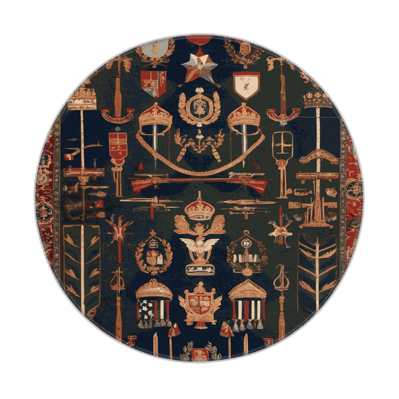 Tapis mauve d'intérieur et d'extérieur French French, Rond 5 pi