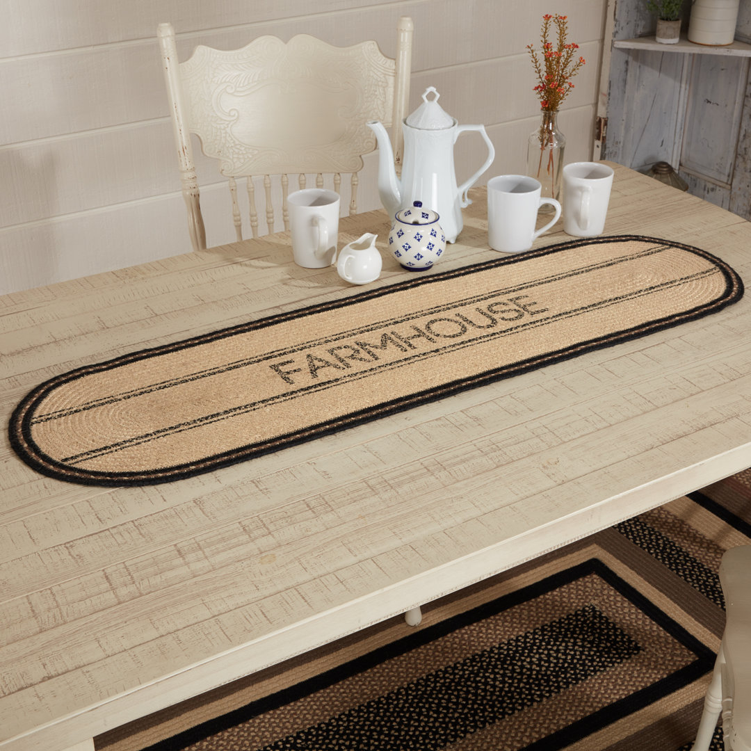 Surikova Striped Oval Table Runner VHC Brands 