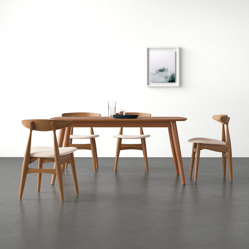 Gallman 5 Piece Dining Set, 29.33" H x 59.06" L x 35.44" W, Natural, Beige