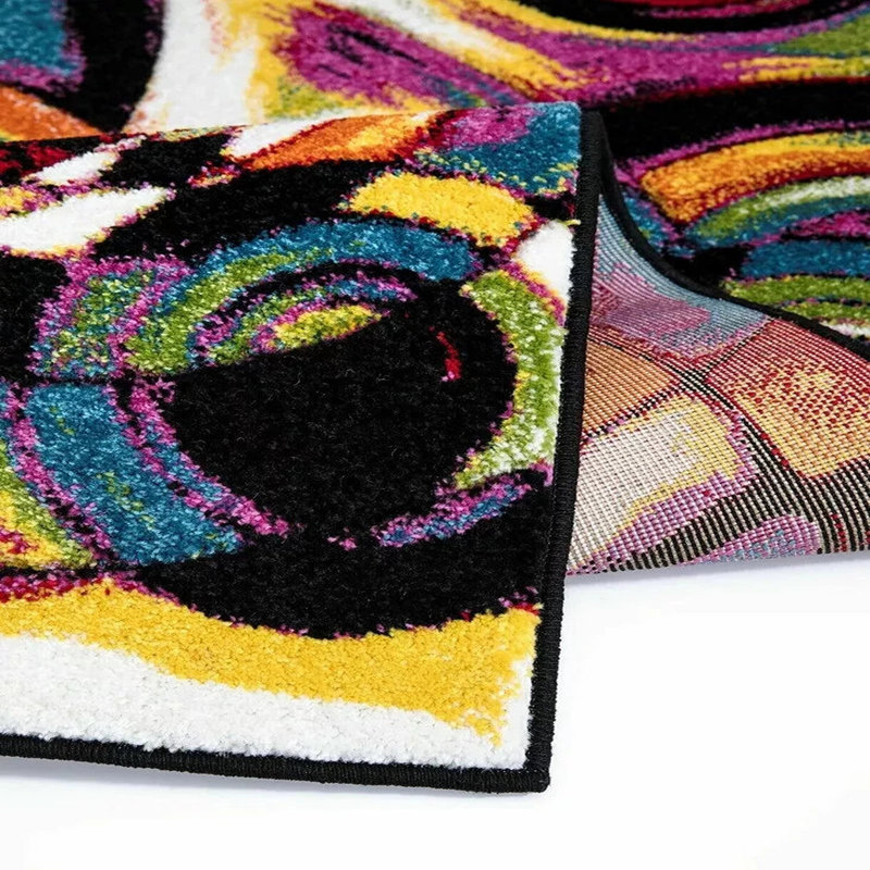 Moon Light Abstract Polypropylene Rug – Soft Pile, Machine Woven, Easy Clean Rug, Rectangle 120 x 170cm