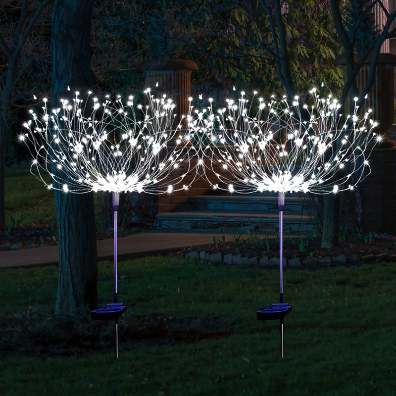 150 LED 8 Modes Solar Powered Firework Light Waterproof Outdoor Garden Holiday Decoration Light, White