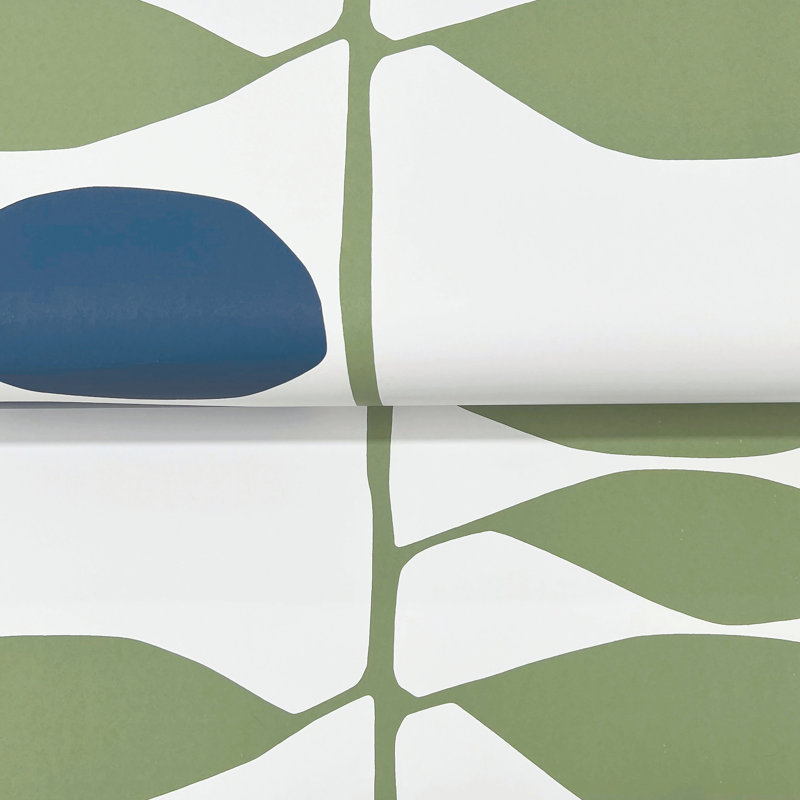 Papier peint sculpté vermillon et graphite, Vert