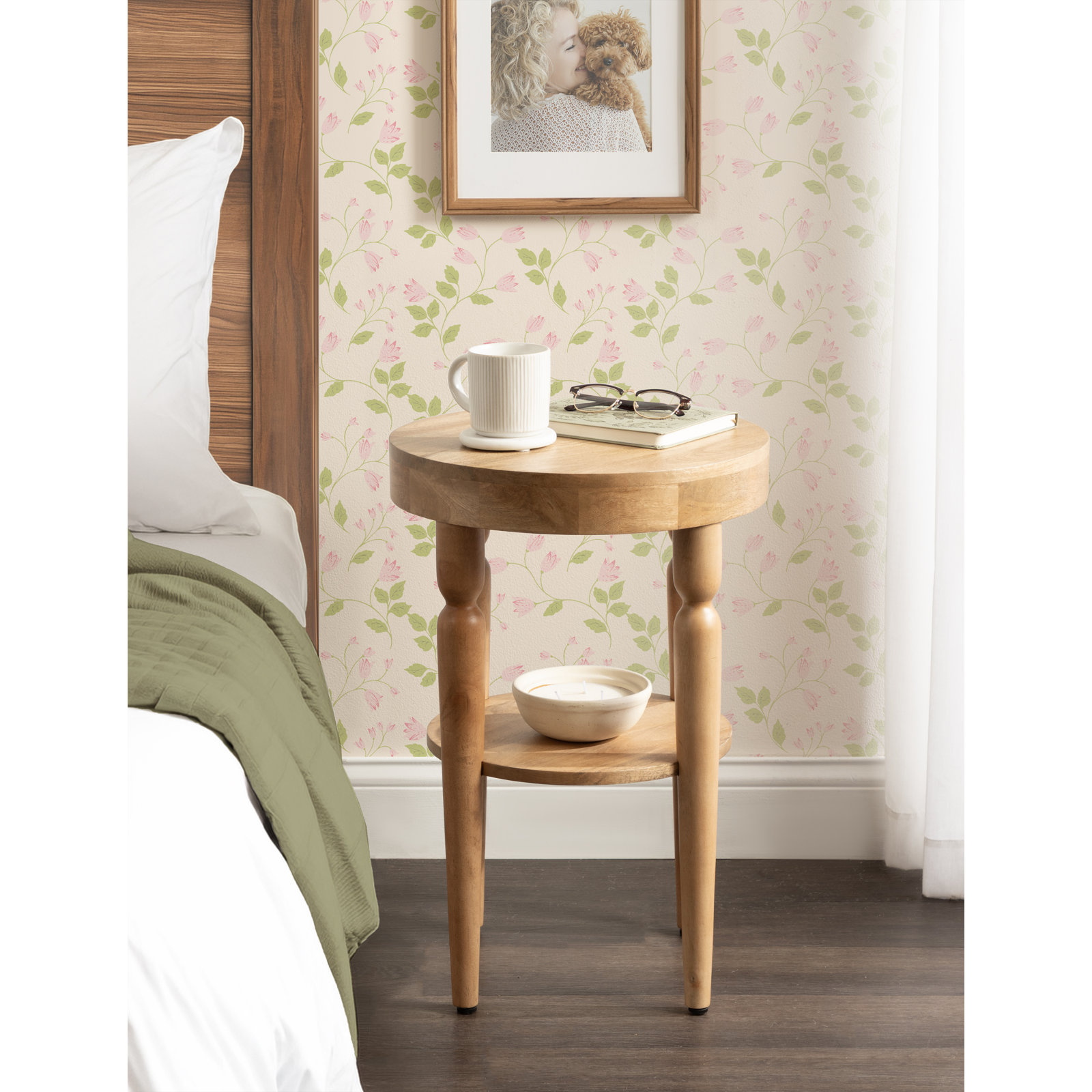Ardentown Modern Round Side Table, Natural