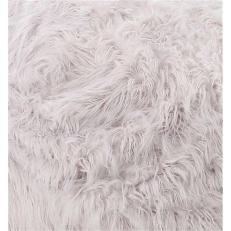 Mahin 5 Foot Rounded Faux Fur Bean Bag, Lavender Faux Fur