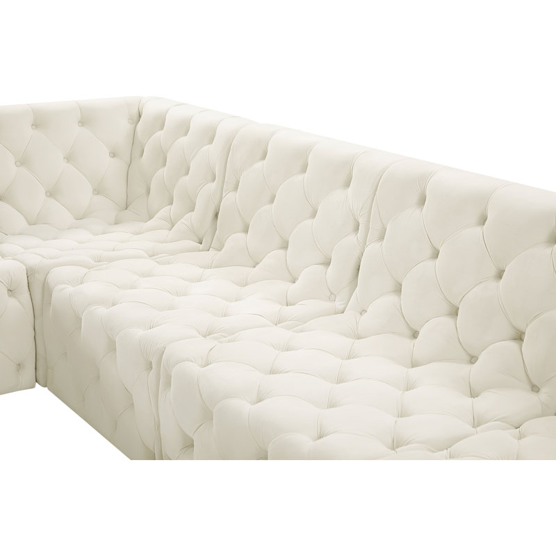 Canapé modulaire Klecka, Velours crème
