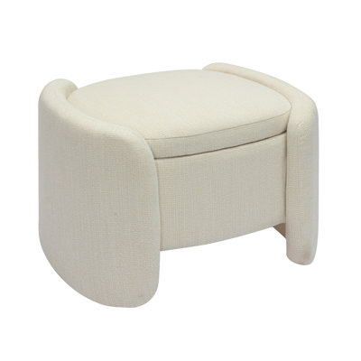 Erin - Modern Cream Fabric Storage Ottoman