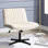 Criss Cross Chair,Comfy Cross Legged Office Desk Chair No Wheels,Modern Fabric Swivel Adjustable Height Mid Back Wide Seat for Home Office Computer