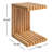 C-Shaped Teak Outdoor Side Table, 16"W End Table with Space-Saving Design