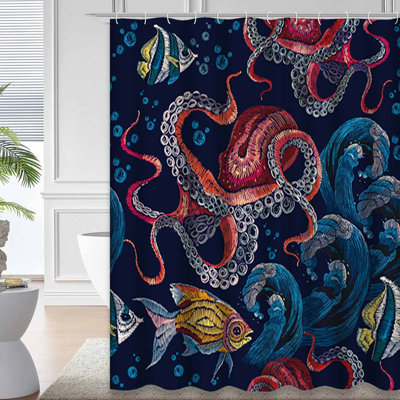 Rideau de douche Octopus Sea Wave