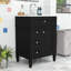 Meuble-lavabo de 24 po avec lavabo supérieur en céramique, armoire de rangement avec 3 tiroirs et tablette réglable-130144862
