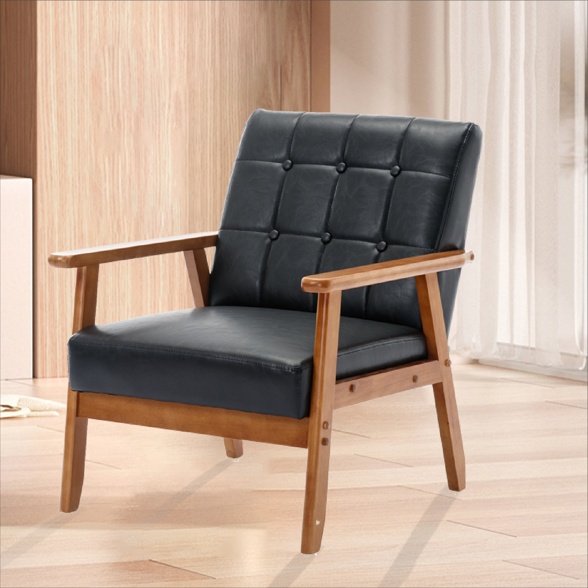bouton de meuble en cuir naturel