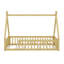 Lit simple en bois en forme de tente avec garde-corps-416216191