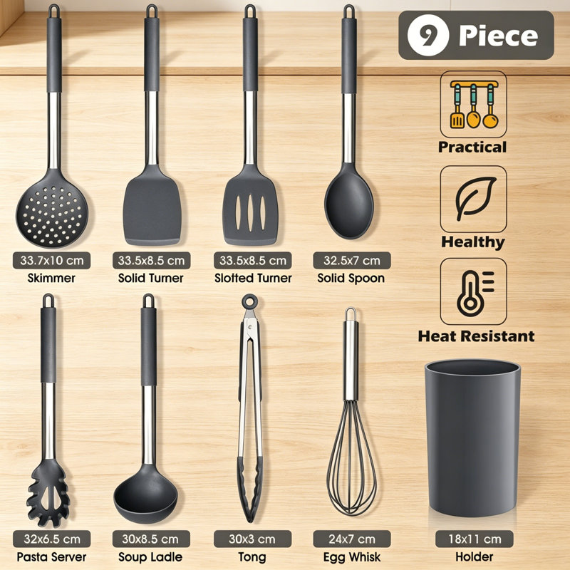 Skyicei L 9 Utensil Set, Grey