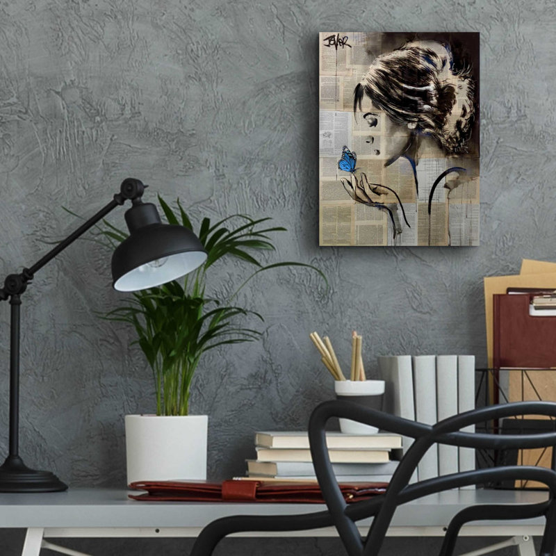 «A Little Blue Hope» par Loui Jover, art mural en verre acrylique, H 16 po x l 12 po x P 0,13 po