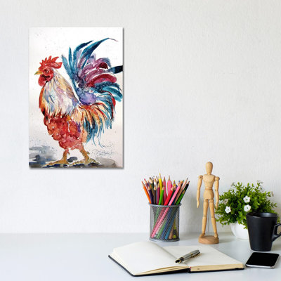 Rooster In The Yard II 1 Piece Wrapped Canvas Wall Art