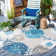 Kellems Indoor/Outdoor Grey/Royal Blue Rug