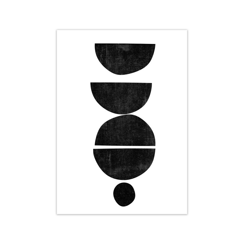 Mid Century Abstract Shapes Original - Print, No Frame, 59cm H x 42cm W x 1cm D